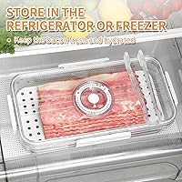 Vista 3 de Recipiente de almacenamiento de tocino con tapa hermética sellada al aire para nevera, soporte para tocino, carne y queso, con pinzas para servir