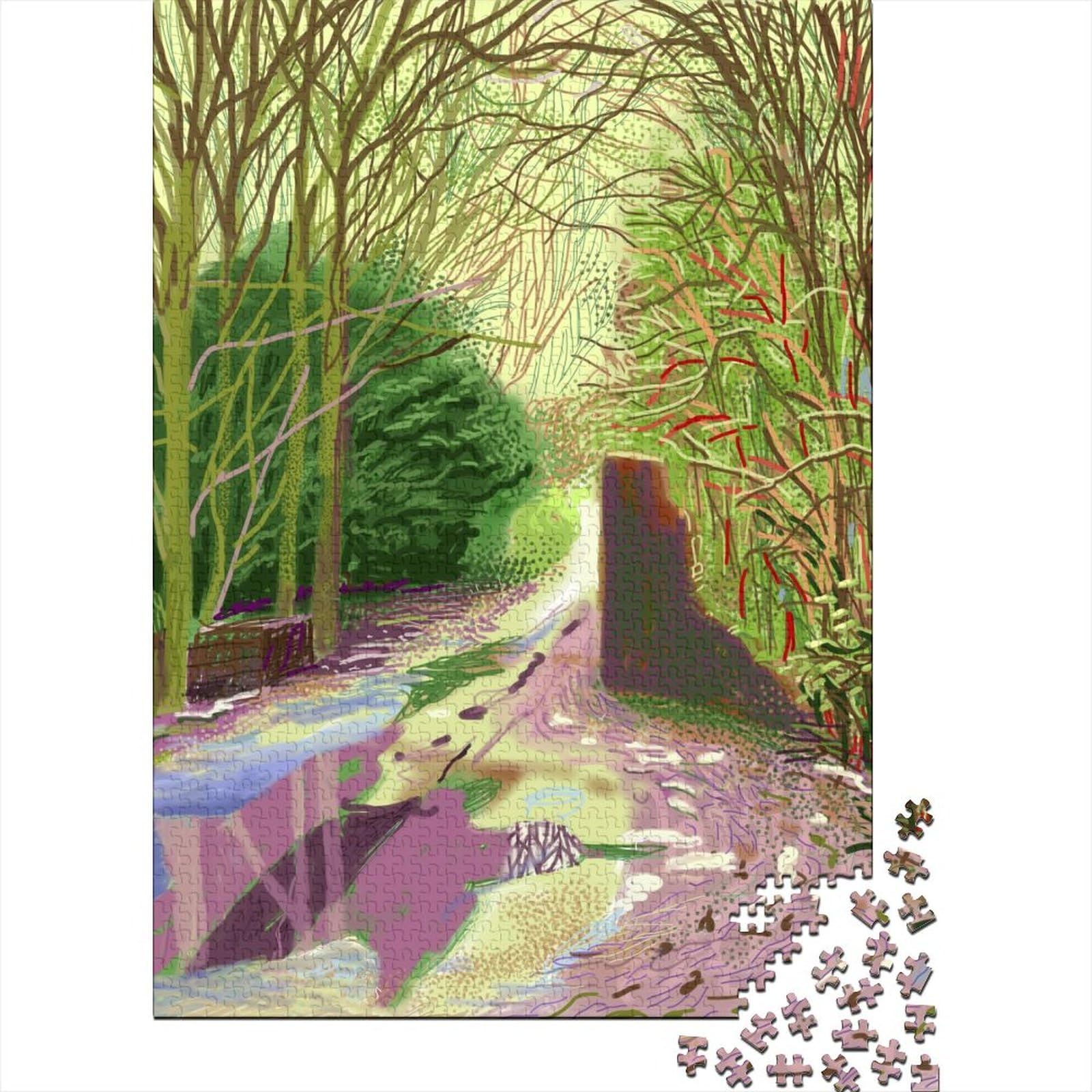 David Hockney Puzzle Toy World Famous Paintings Jigsaw Puzzles 1000 Pieces Poster Oil Painting Wooden Puzzles Decompression And Entertainment 1000 Pcs, Museum Puzzle