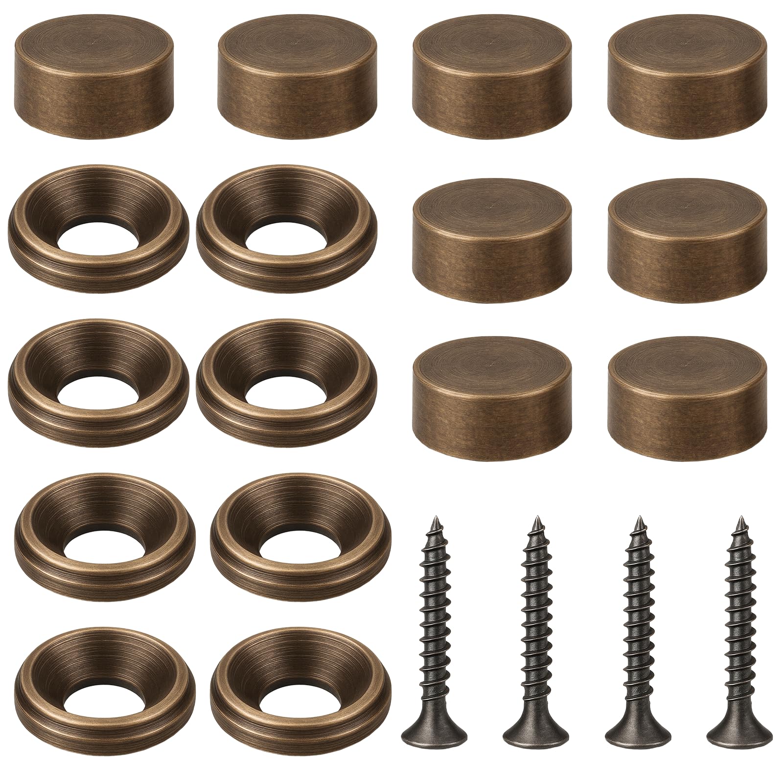 simarro 8Pcs Decorative Screws with Caps, Brass Screw Covers Caps
