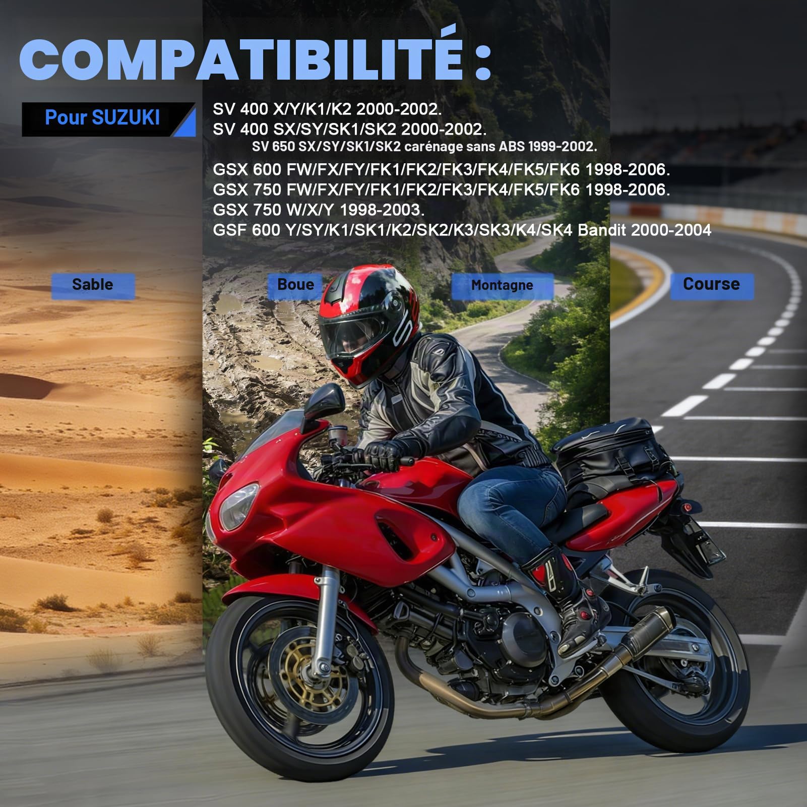 Plaquettes de Frein Avant et Arrière pour Suzuki SV 400 2000-2002 GSF600 S Bandit 2000-2003 Y K Naked Bandit 2000-2004 S K Faired Bandit 2000 2001 2002 2003 2004