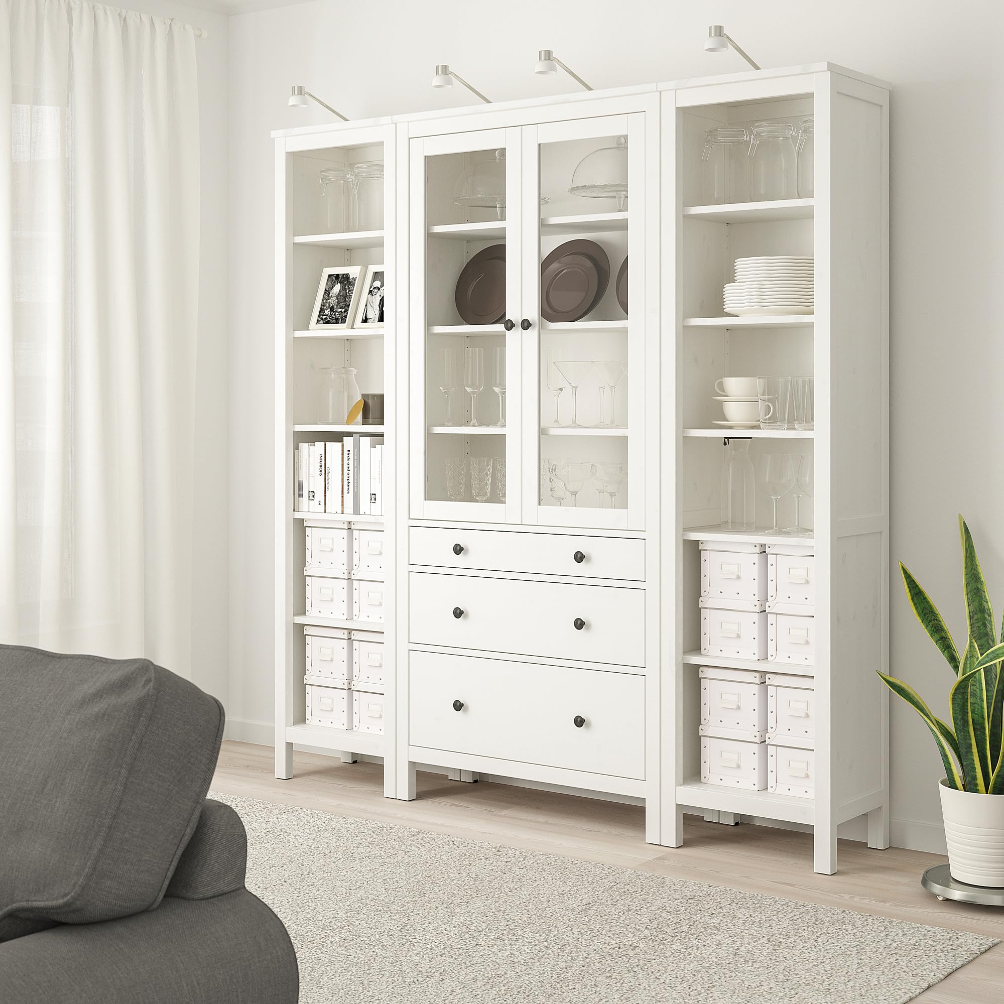 Amazon.co.jp: ProTuning HEMNES 収納コンビ 扉/引き出し付き ホワイト