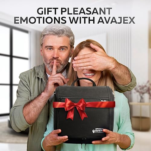 Miniatura 8 de Bolsa de aseo de viaje para hombres y mujeres - Organizador grande colgante - Bolsa de higiene impermeable con gancho giratorio XXL de metal, con