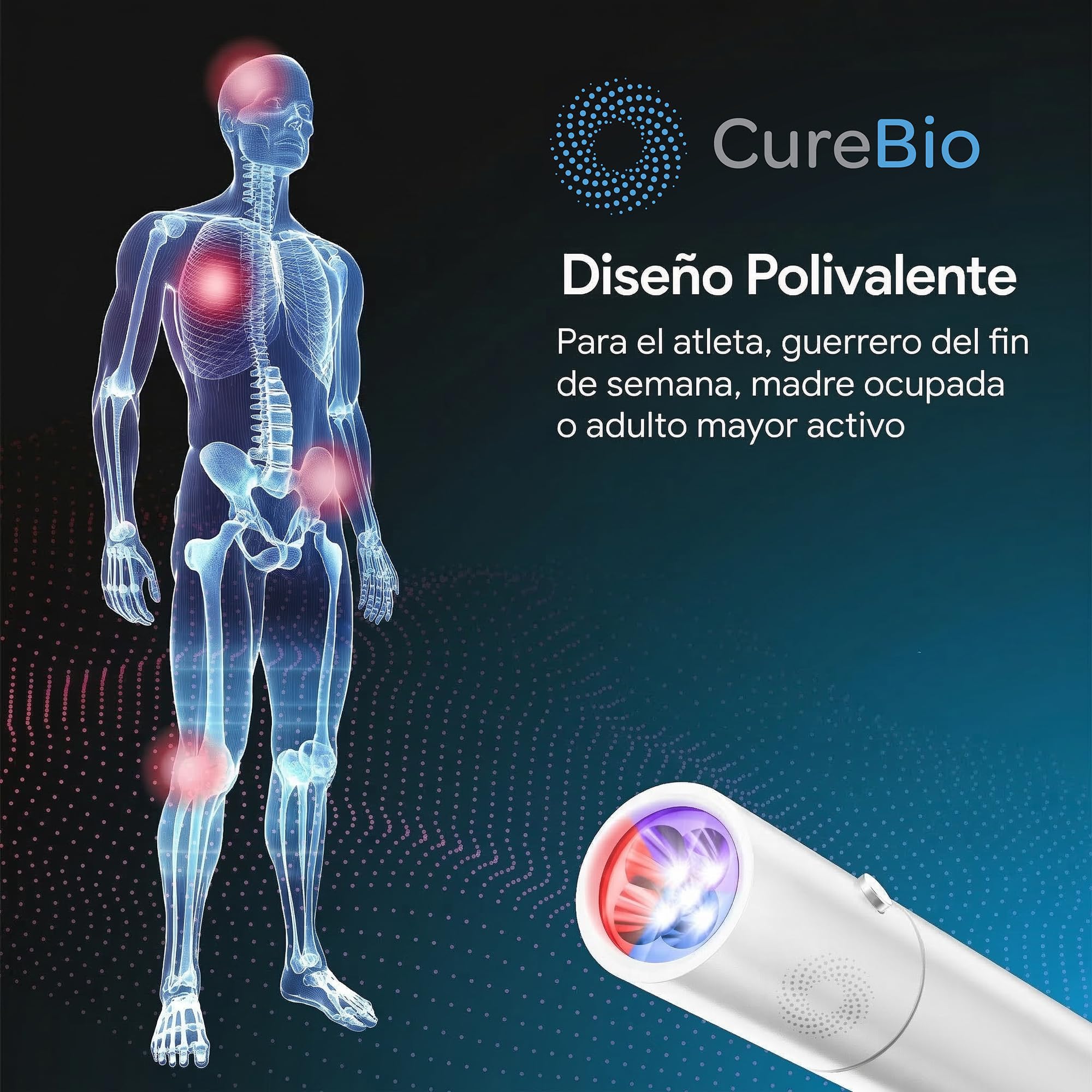 Linterna de luz roja, NIR y azul (blanca), portátil, 5 LED