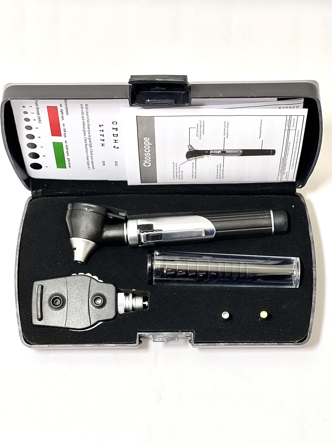 New Led Mini Fiber Optic Ent Diagnostic Set Otoscope Plus 2 Bulbs 10 Specula Cynamed : Industrial & Scientific