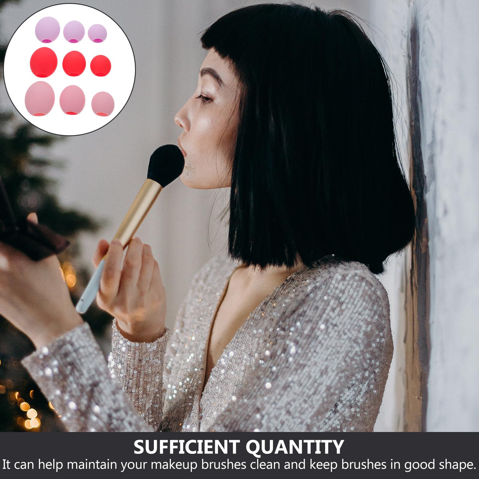 ARTIBETTER Cubiertas para Brochas de Maquillaje 9 Fundas de Silicona Resistentes y Reutilizables para Viajes y Almacenaje