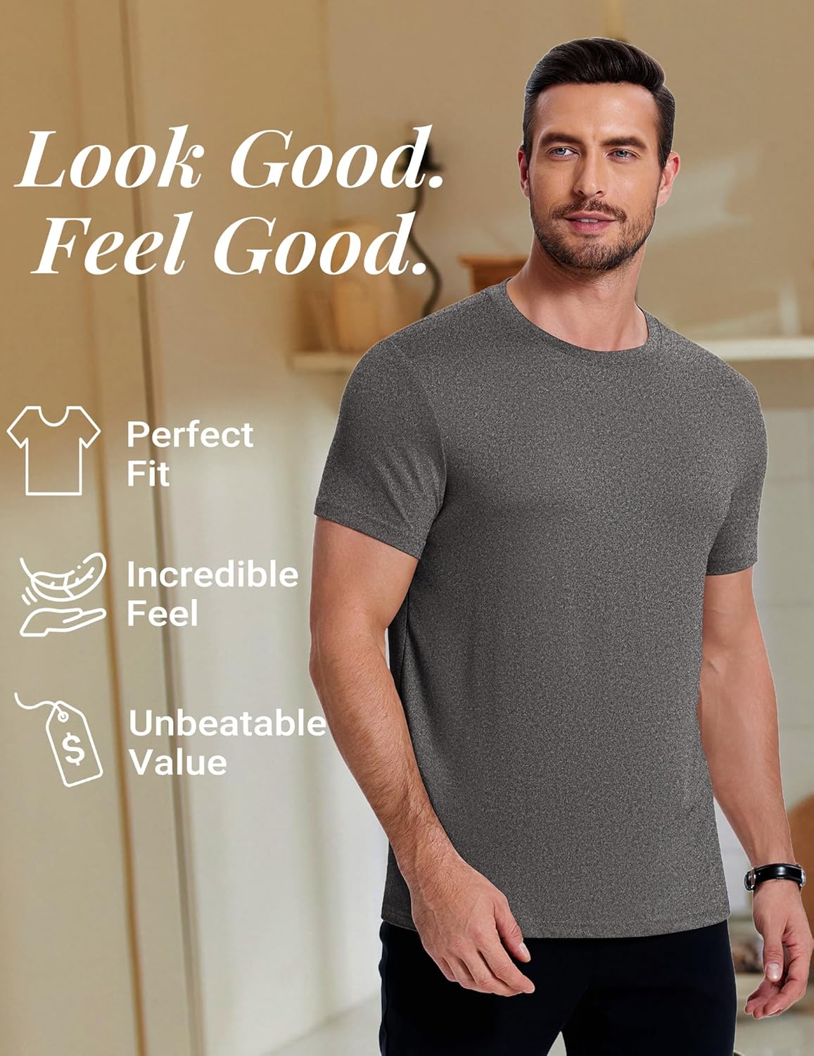 COOFANDY Men's Short Sleeve T-Shirts Crew Neck Casual Summer T Shirts 1-3 Pack Basic Tee Shirt - Image 4