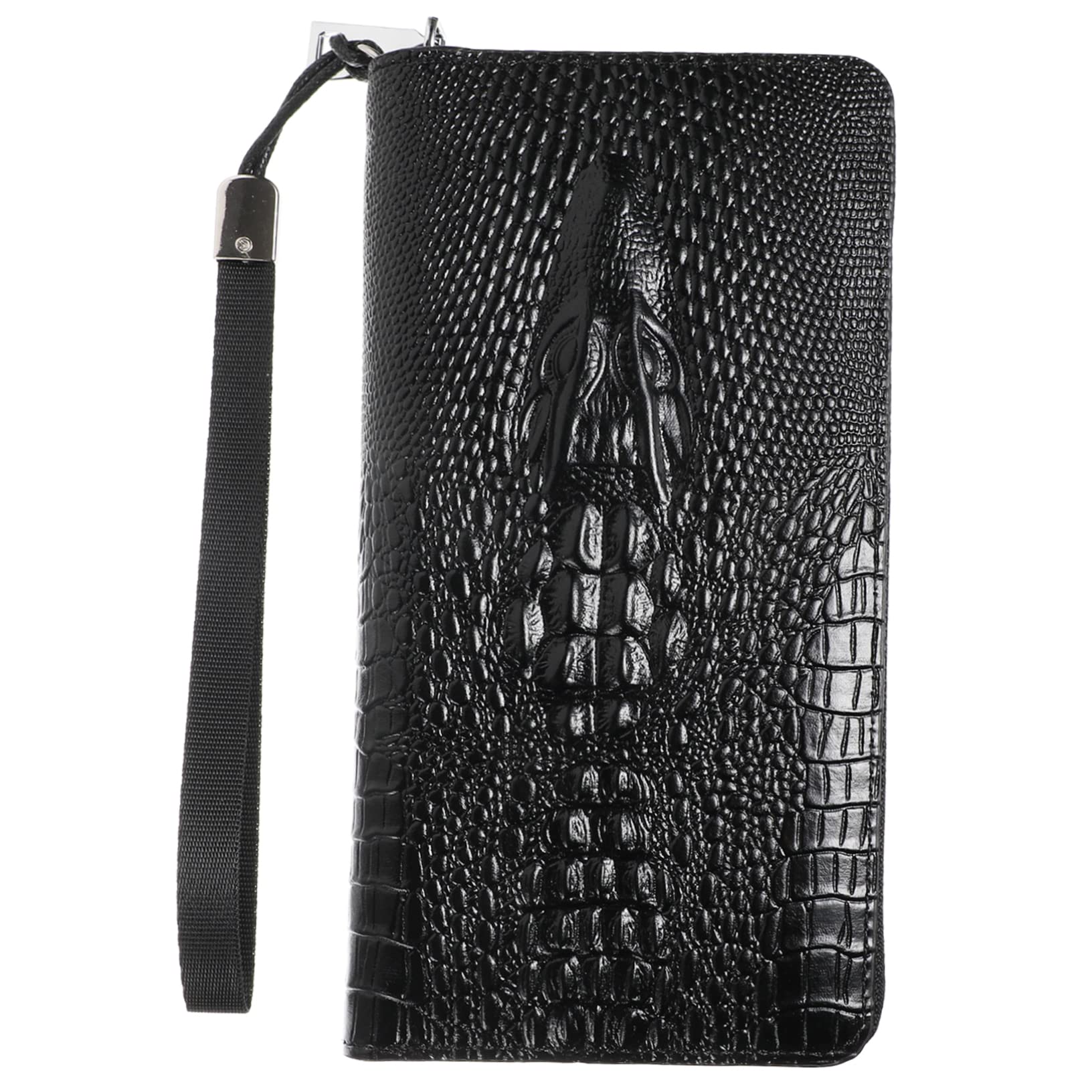 GALPADA Pu Material Male Wallet Long Bifold Clutch Alligator Zippered Fashion Bag