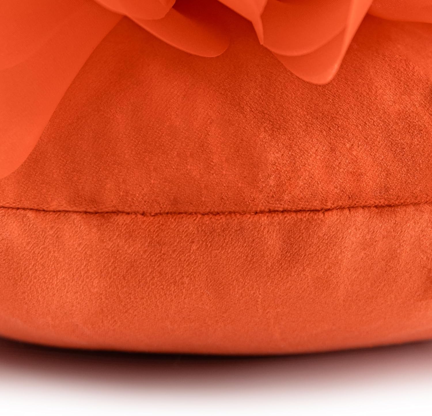 3D Flower Throw Pillow Decorative Daisy Accent Pillows Handmade Cute Round Velvet Floral Cushion with Insert for Couch Bed Chair Car Living Room Bedroom Home Decor 12Inch Vibrant Orange