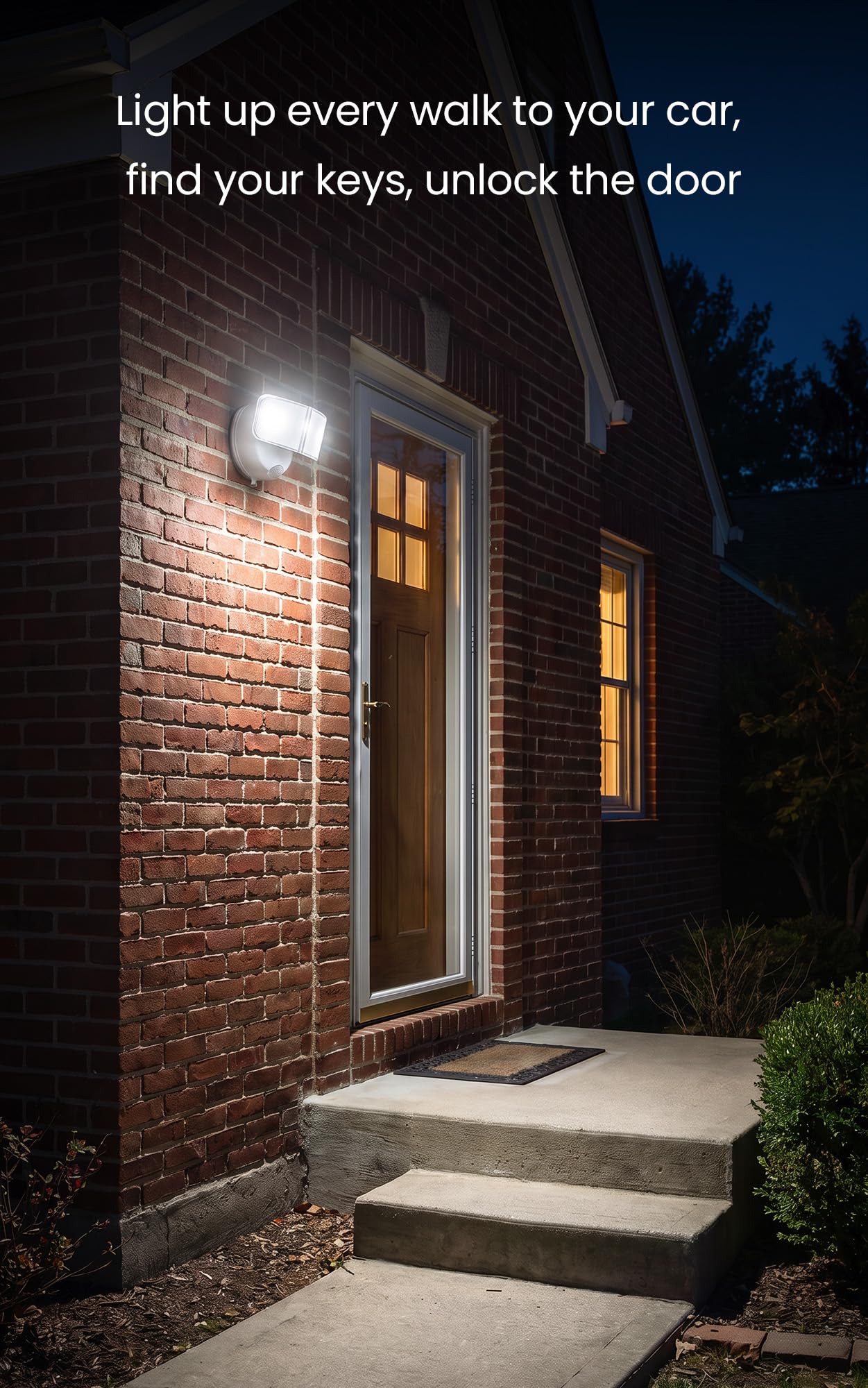 Home Zone Luz de sensor de movimiento de seguridad, funciona con pilas, luz LED de 5000 K, sin cableado, color blanco (paquete de 2)
