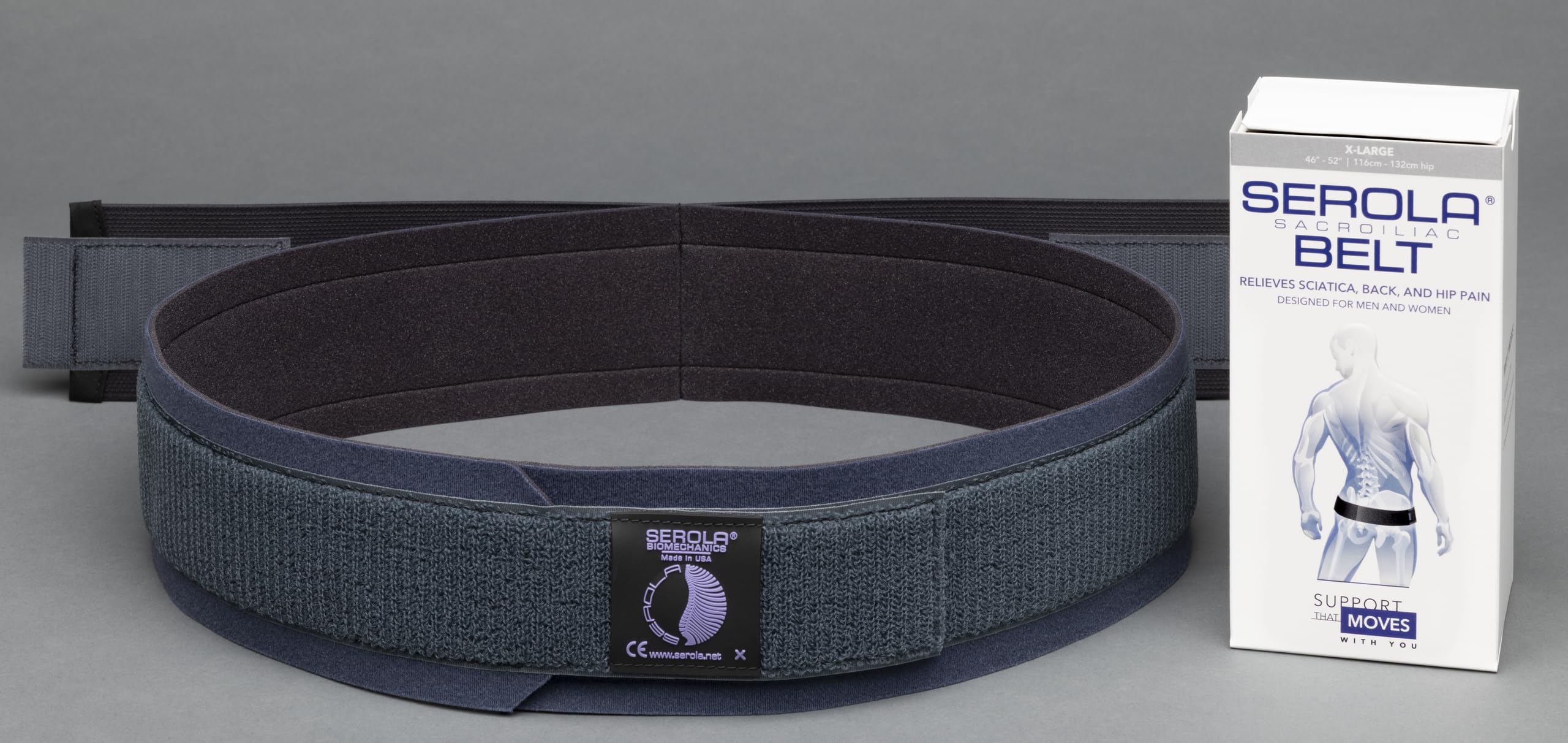 Serola Cinturón sacroilíaco para disfunción articular SI (XL se adapta a 46 a 52 pulgadas), soporte de espalda baja, ciática, pélvica y cadera para mujeres y hombres, soporte antideslizante, ajustable