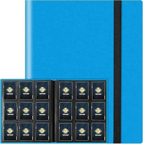 Carpeta de tarjetas intercambiables, carpeta de álbum, para MTG, béisbol, fútbol, tarjetas deportivas, fácil de usar (azul cielo, 360 bolsillos)