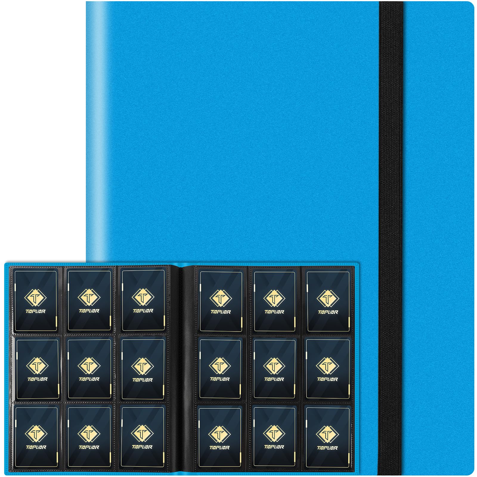 Trading Card Binder Holder 9 Pocket Card Album Folder, Card Collection Binder with 360 Side Loading Pocket Card Book Fit for MTG Baseball Football Sports Card Play Cards (sky blue, 360 Pockets) — image 1