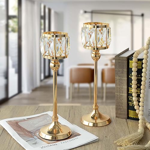 Miniatura 21 de Candelabro votivo de 3 brazos, candelabros de cristal, centros de mesa de boda para mesas, candelabros de cristal, decoración de mesa