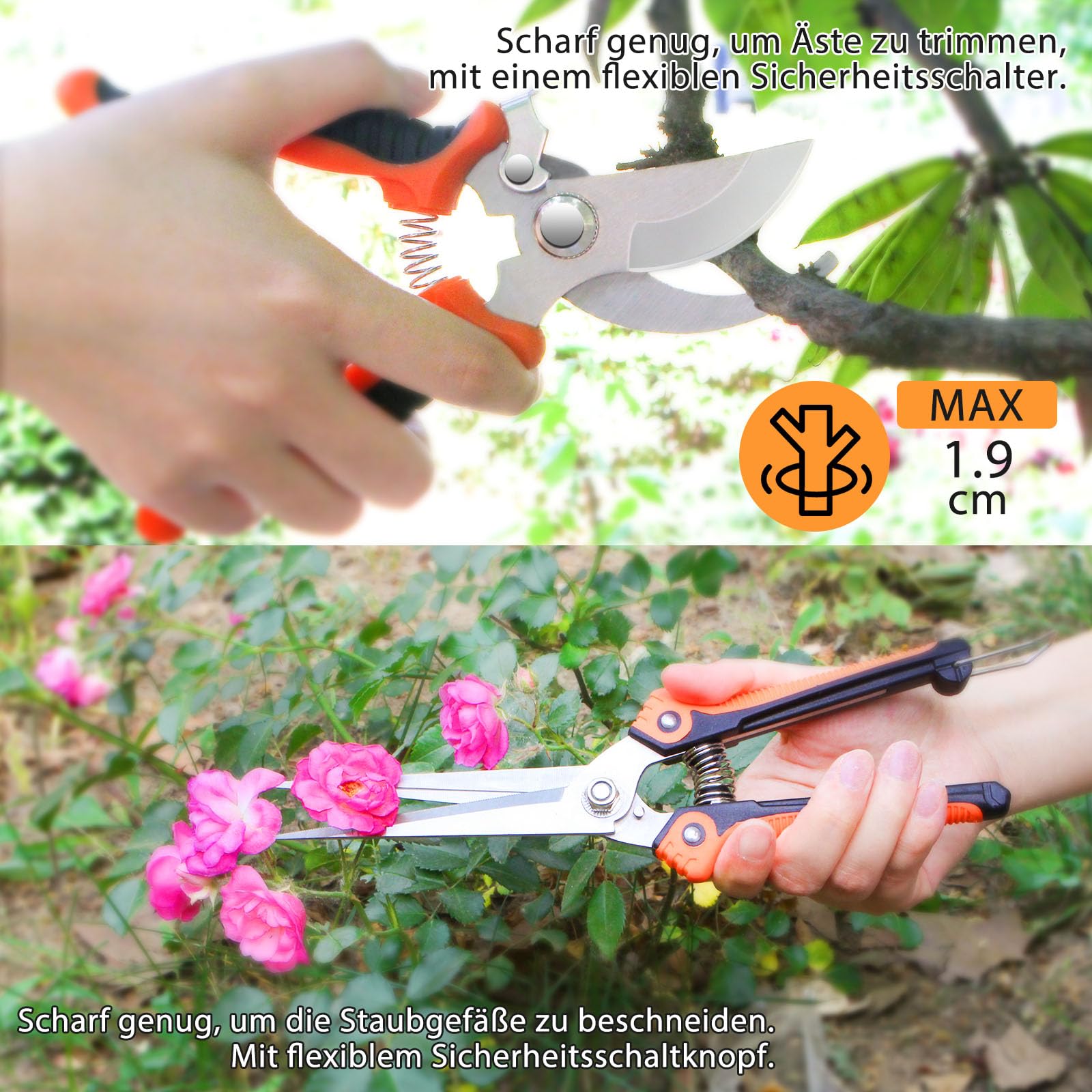 Gartenwerkzeug Set, 10 Stück Heavy Duty Gartengeräte Set, Gartenset Werkzeug für Gartenarbeit, Geschenke für Frauen und Männer
