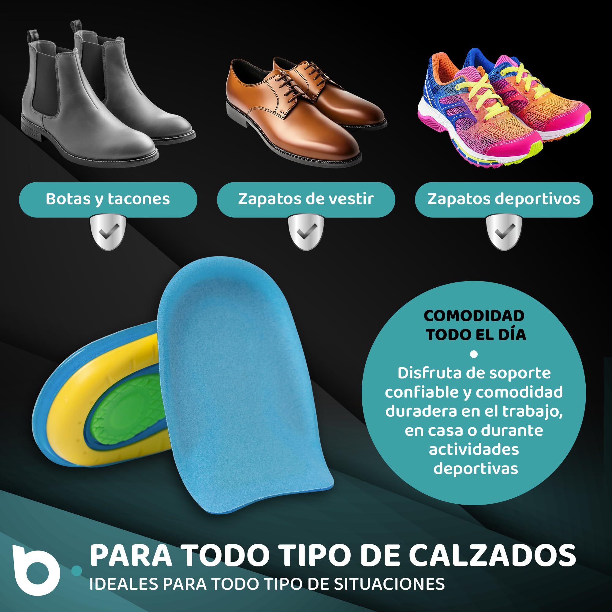 Taloneras - MEGAPACK 3 pares (6 Uds) - Taloneras de Silicona para Fascistis Plantar y Espolon Calcáneo - Plantillas de Silicona para Hombre y Mujer - Pantilla de Talón de gel (Talla 40-47)
