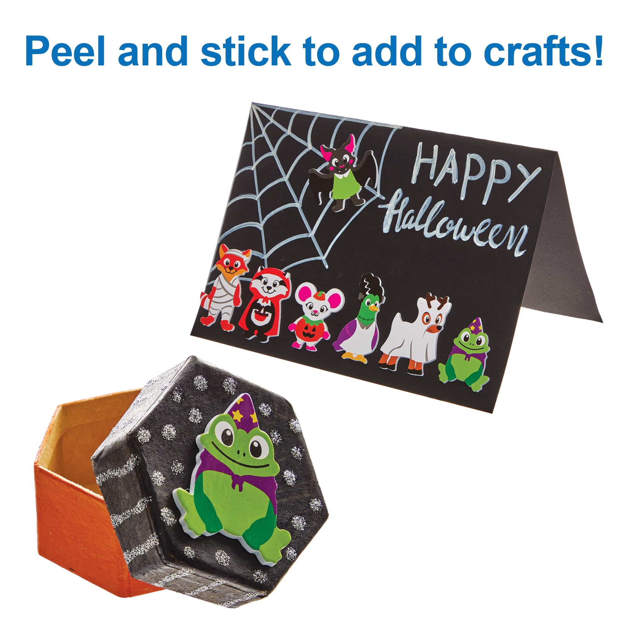 Baker Ross FN287 Halloween Woodland Animals Foam Stickers - Pack of 150, Halloween Stickers for Kids - Image 4
