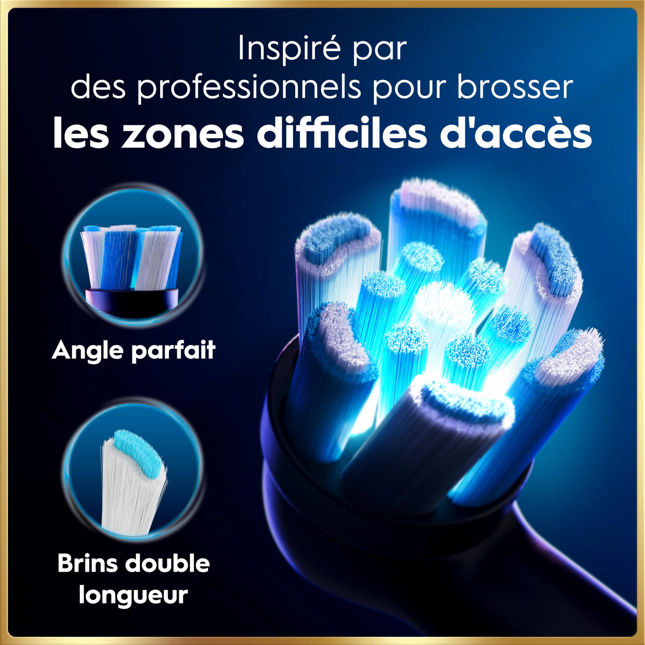 Oral-B Brosse à Dents Electrique iO 9, 3 Brossettes de Rechange, Noire – 7 Modes de Brossage dont Blancheur et Soin Gencives, Charge Rapide de la Batterie, Capteur de Pression, Détection IA, Etui