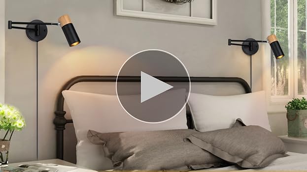 COSYLUX Modern Industrial Swing Arm Wall Lamp with Plug in Cord