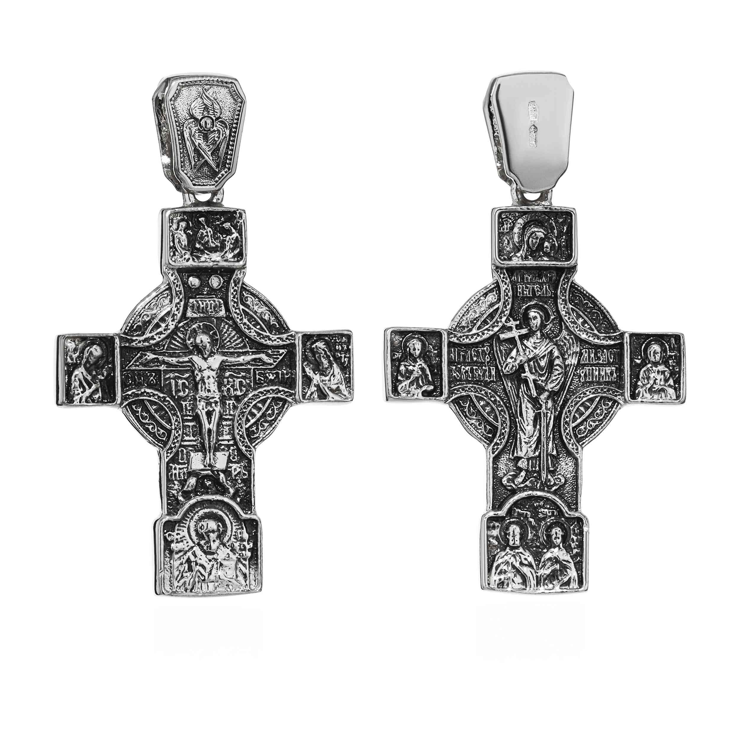 NKlaus Exquisiter zawieszka do łańcuszka ze srebra próby 925, krucyfiks, 35,7 x 28 mm, przepiękny detal 15460, Srebro