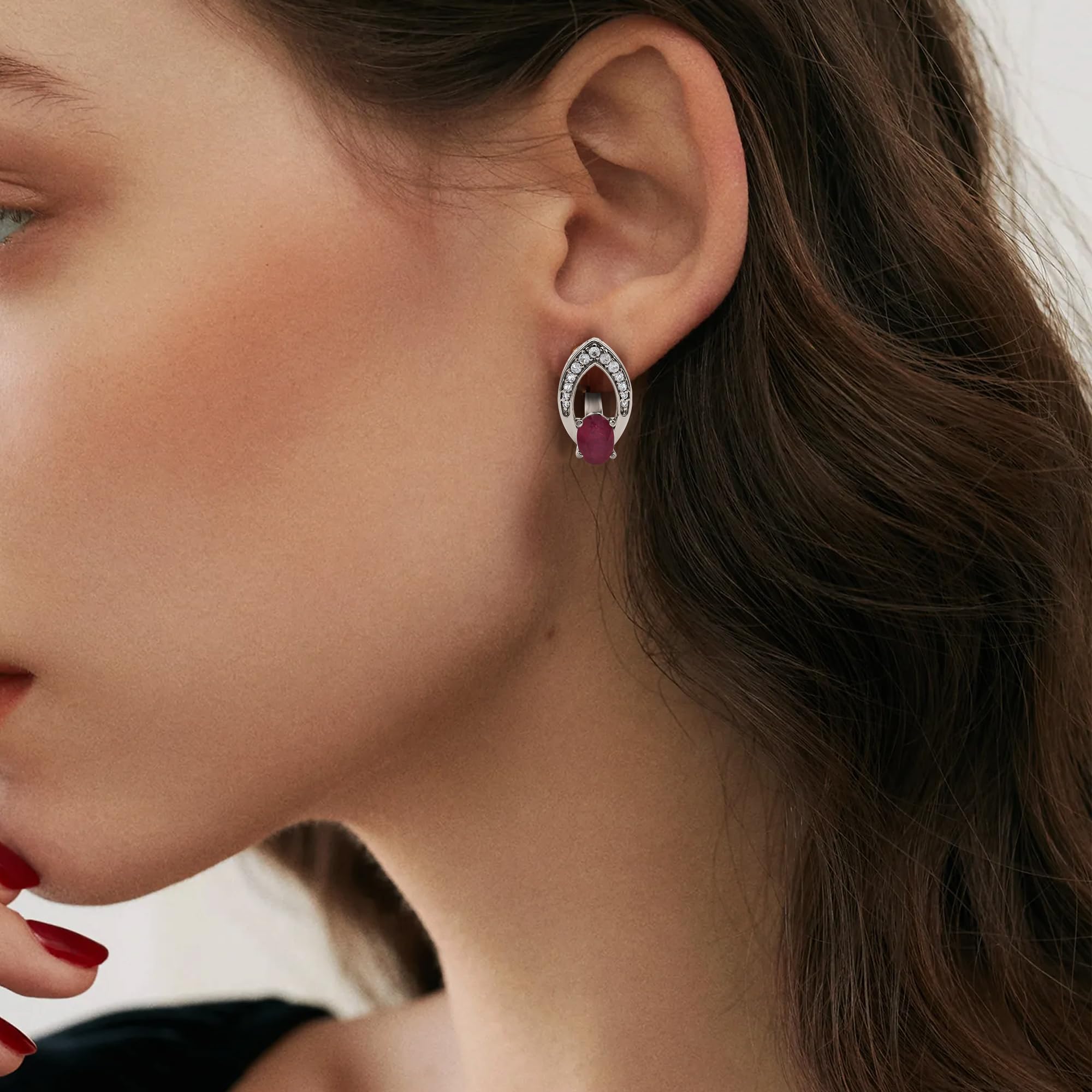 Juego de 4 joyas de boda para mujer, collar con colgante de lágrima de rubí, aretes y anillos, juego de boda, compromiso, dama de honor, vestido de graduación, joyería de plata de ley 925, Plata de
