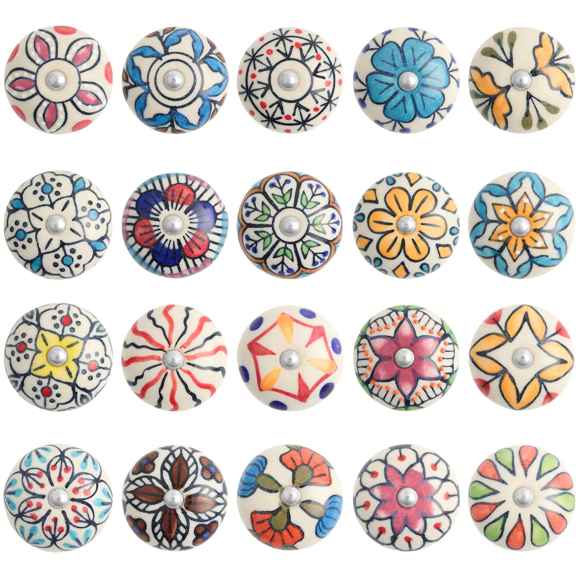FBSHOP(TM) 8 pomelli in ceramica vintage a forma di rosa per porta, armadietto, cassetto