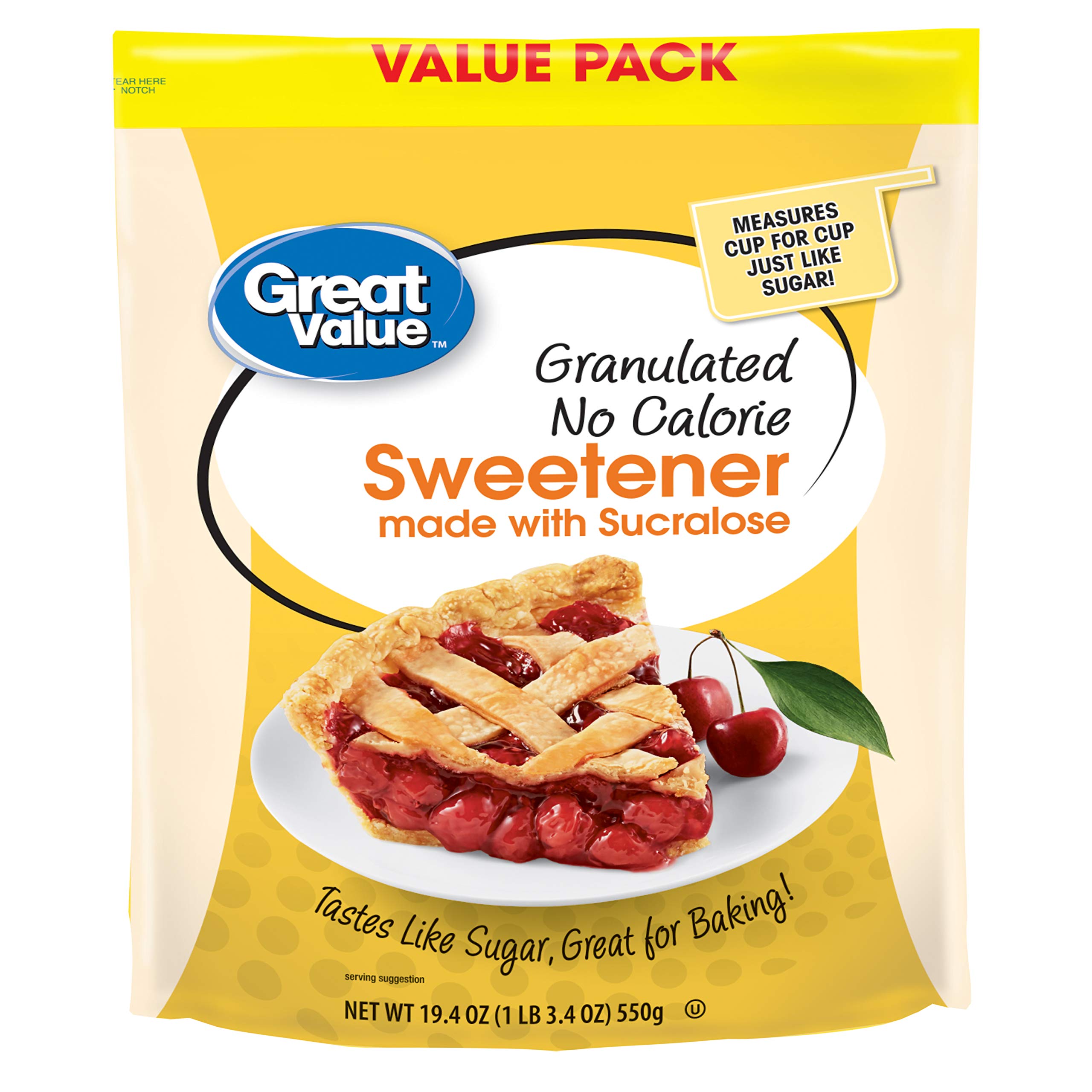 Sweetener with Sucralose, 19.4 Oz,Tastes Like Sugar, Great for Baking! Zero Calorie Sweetener (Pack of 1)
