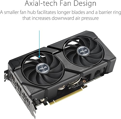 Miniatura 2 de ASUS Dual GeForce RTX™ 4070 EVO OC Edition 12GB GDDR6X está diseñada para amplia compatibilidad, con un diseño de 2.5 ranuras, diseño de ventilador
