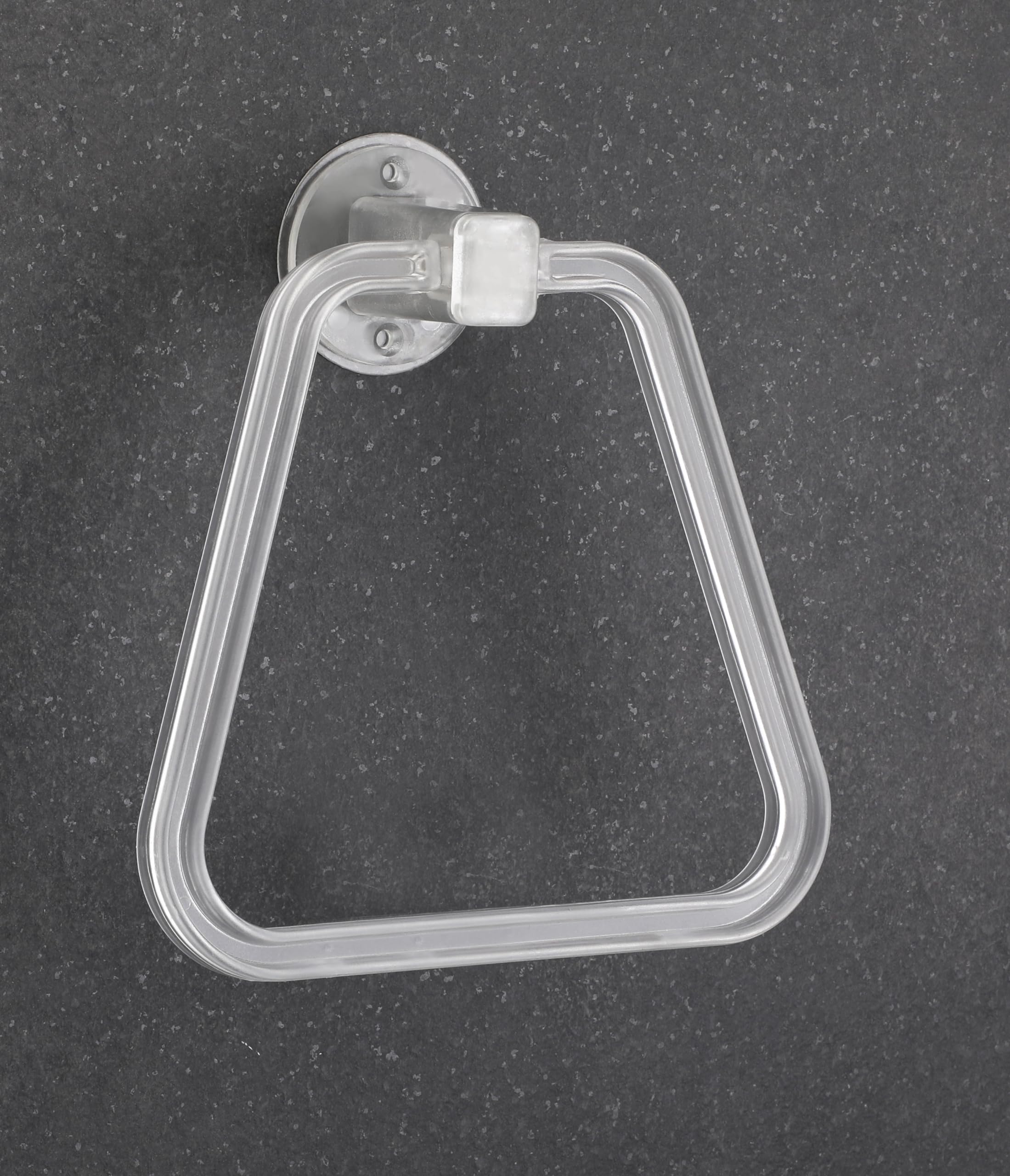 iSTAR Self Adhesive Sticker ABS Plastic Hand Towel Ring Holder for Bathroom Washbasin Triangle Towel Hanger Unbreakable Napkin Holder Stand for Kitchen Bathroom Accessroies (White) Pack of 1-image-8