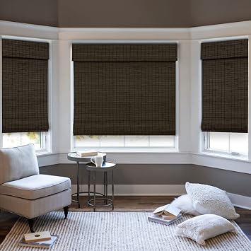 CHICOLOGY Bamboo Blinds, Bamboo Shades, Custom Bamboo Shade, Cordless Bamboo Shades, Window Shade Roman, Patio Blinds and Shades, Porch Shades Outdoor Roll Up, Onyx, 47" W X 64" H