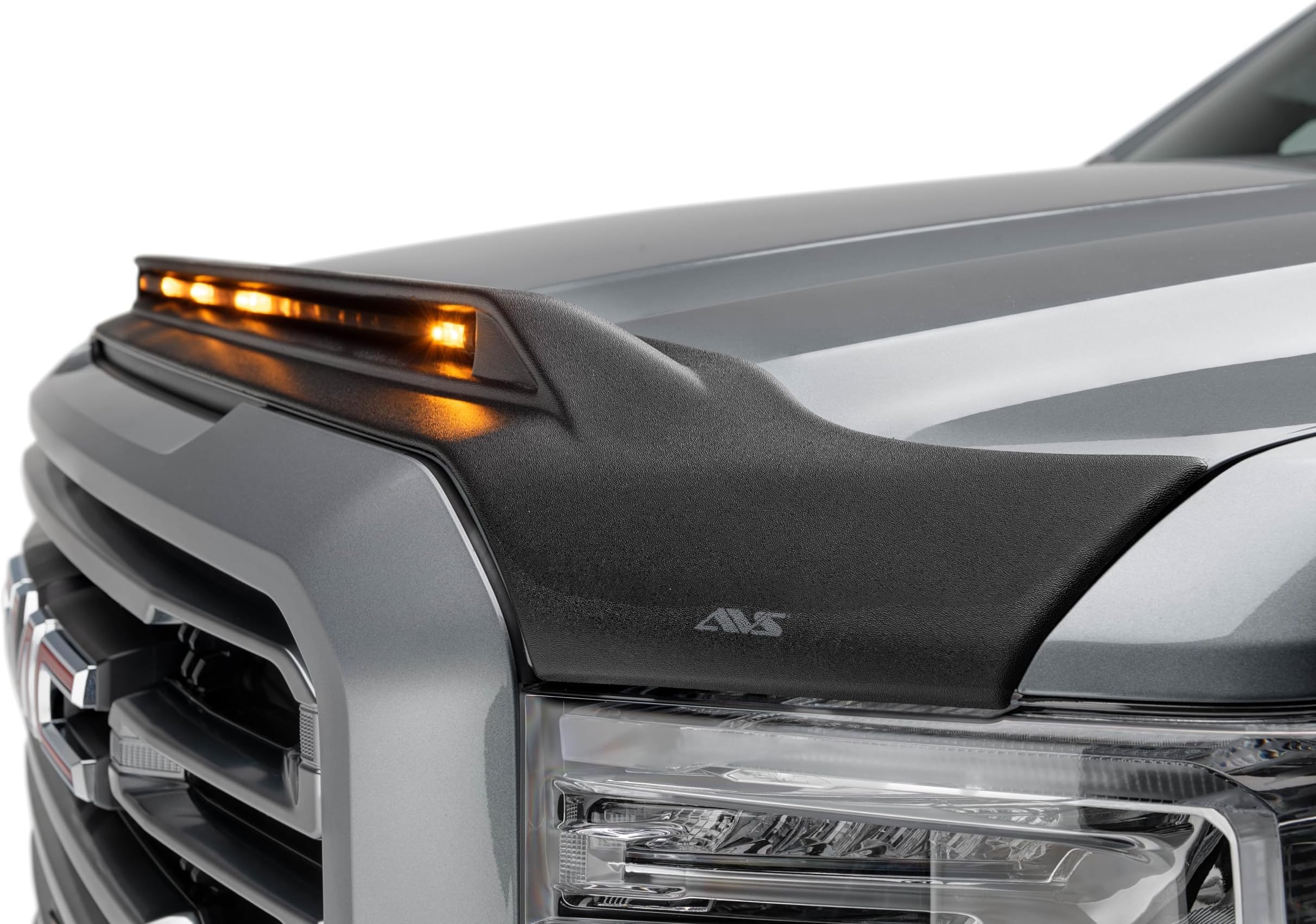 Auto Ventshade [AVS] Aeroskin Hood Lightshield/Protector | Fits 2014-2019 GMC Sierra 1500 (2019 Limited) | Low Profile Deflector/Bug Shield - 1 pc., Textured Black | 753075