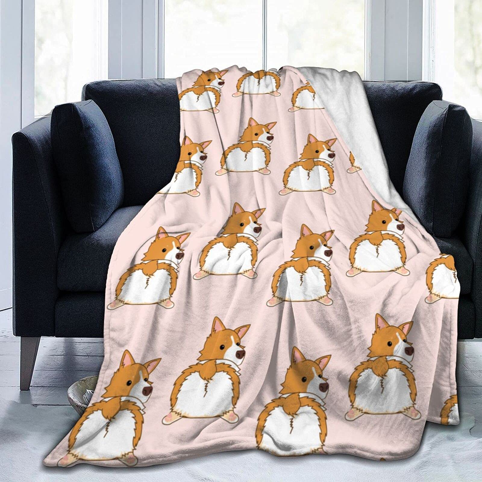 Lindas Mantas de Lana de Franela para Perros Corgi, Mantas Suaves y cálidas, Colcha / Cubierta de Cama / sábanas de 150x125cm