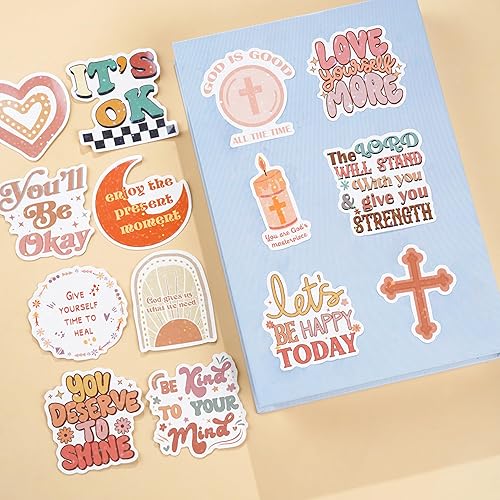 Miniatura 7 de 105 calcomanías motivacionales bohemias, holográficas, vintage, inspiradoras, bohemias, con fe de Jesús, para cristianos, calcomanías de sanación de