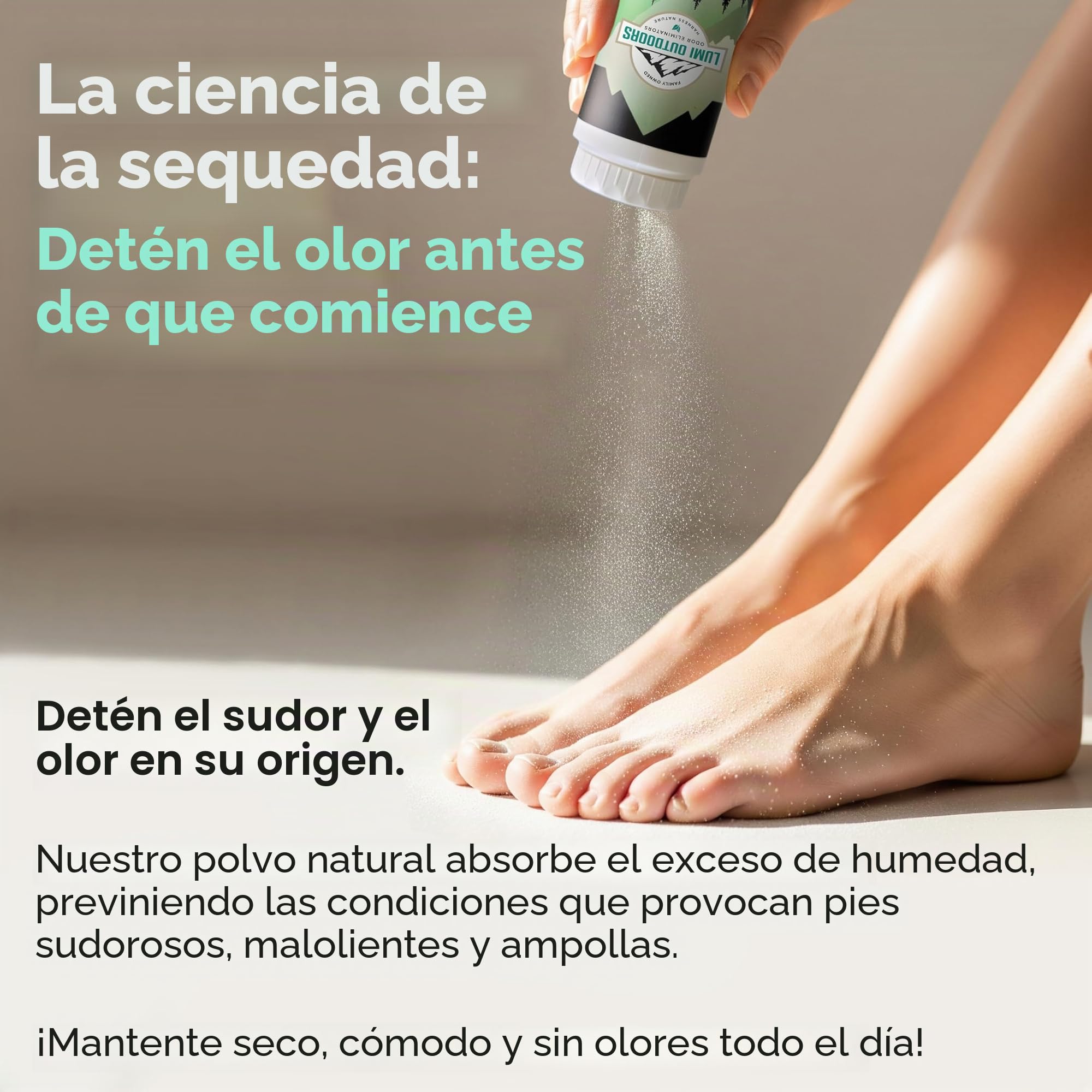 Lumi Outdoors Spray desodorante natural para zapatos y polvo para pies, eucalipto limón y polvo para pies