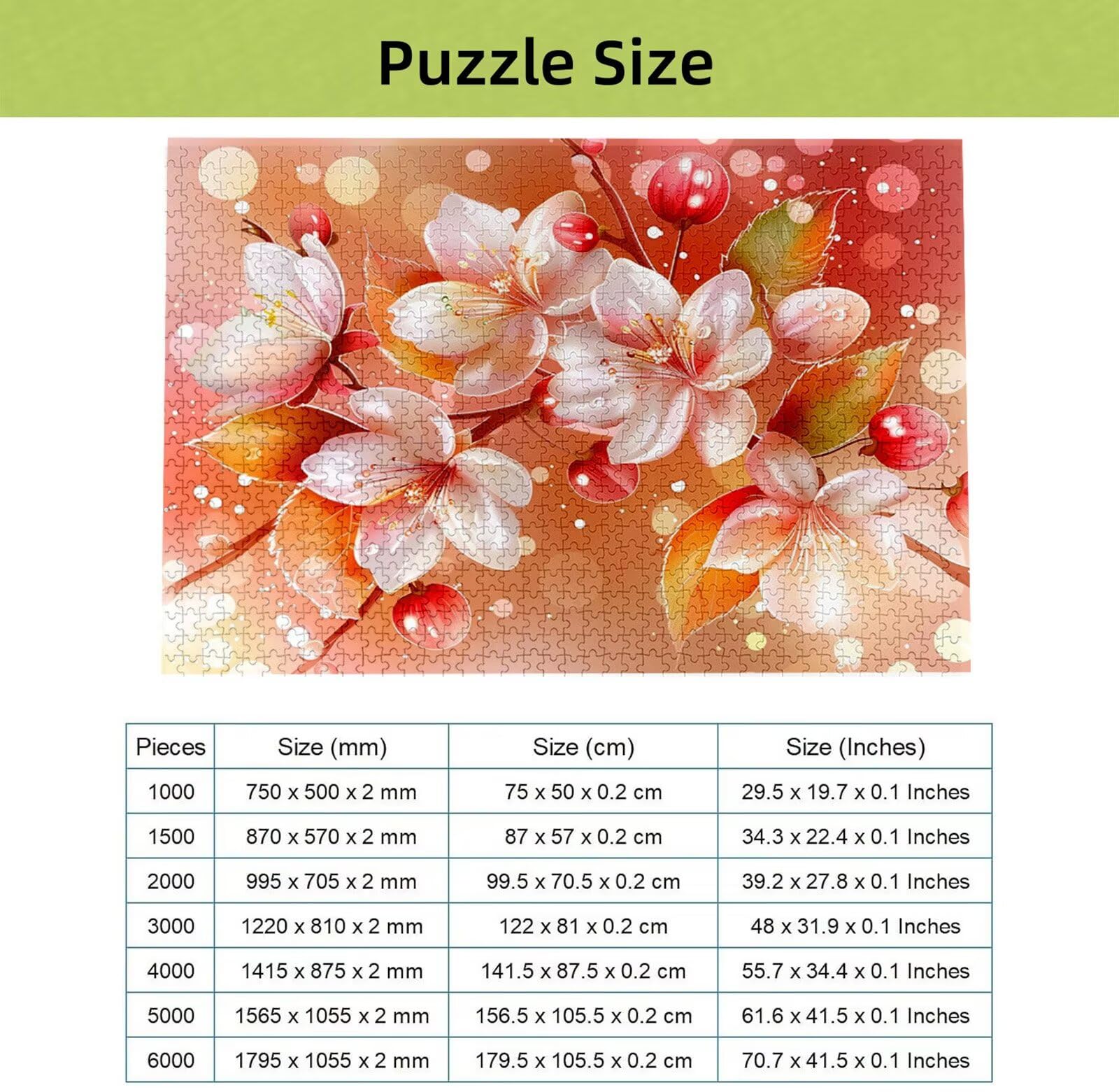 Puzzle 4000 Pièces Rêve, Puzzle 4000 Pièces Adultes et Enfants, Puzzles Bois avec Une Boîte d'emballage Exquise, Jeu Éducatif Puzzles Fleur, Noël Decoration Maison, Cadeau Femme, Cadeau Homme H-6182