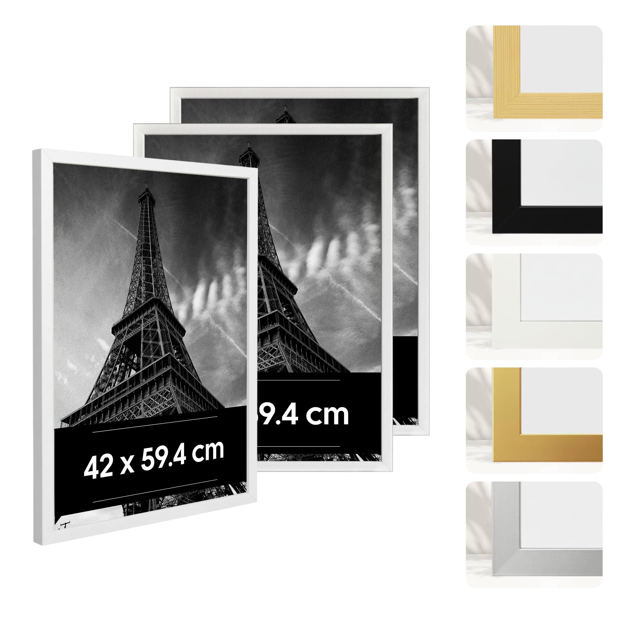 Cadre photo moderne blanc 42x59,4 cm incassable pour sécuriser votre décoration