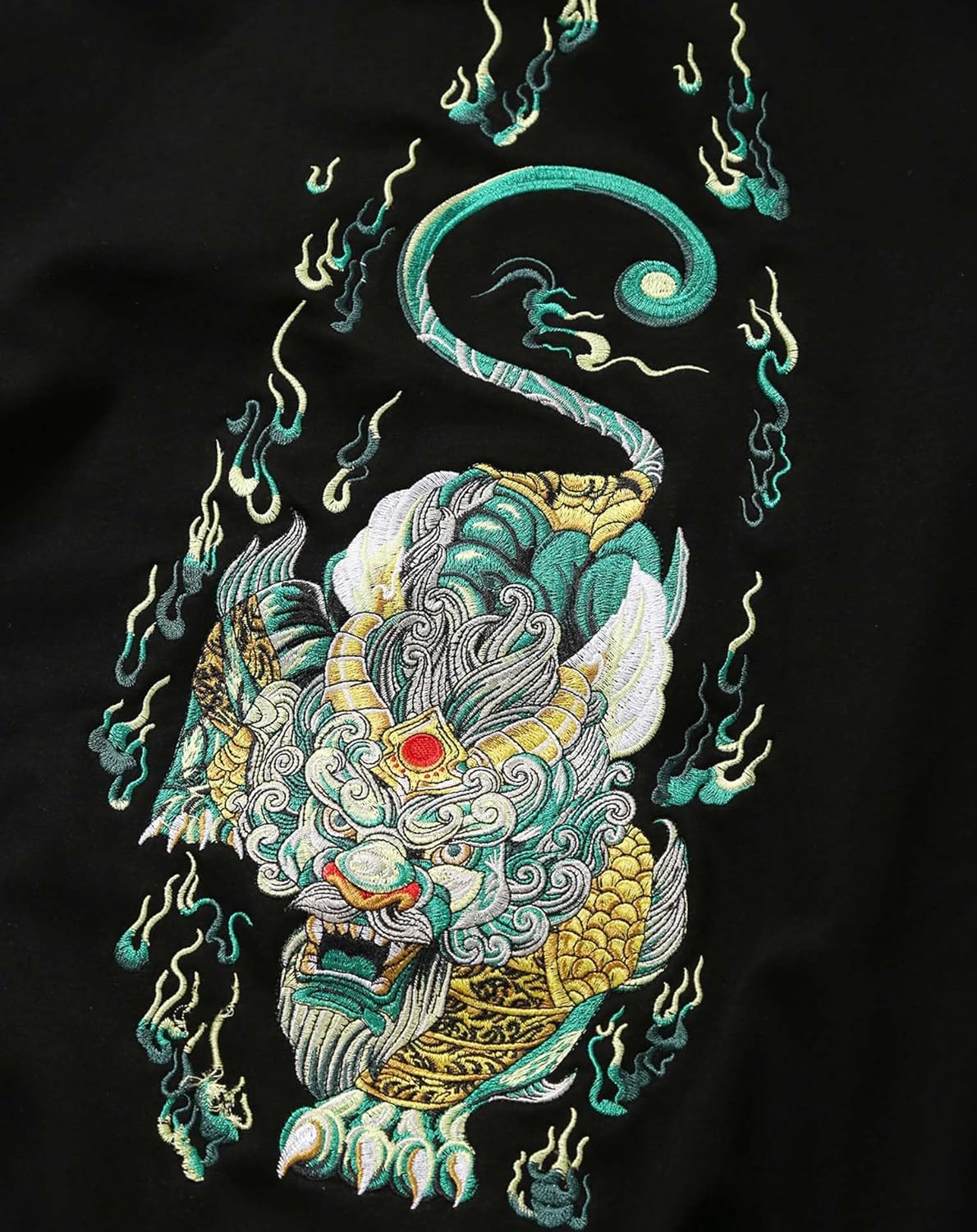 Niepce Inc Streetwear Men's Dragon Embroidered Heavyweight Graphic Hoodies - Image 6