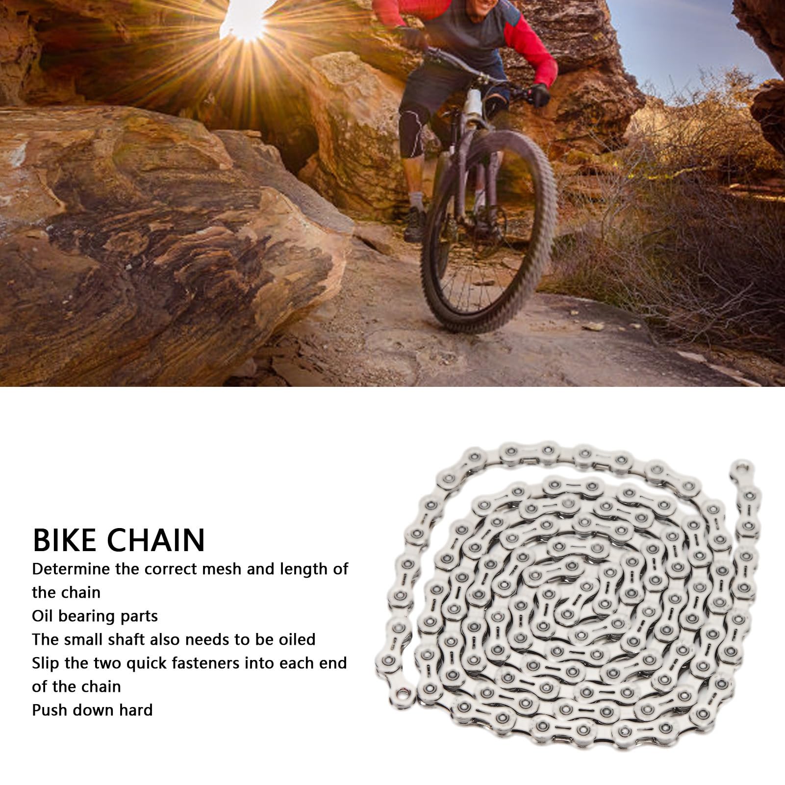 Catena per bicicletta a 11 velocità, ultraleggera, in acciaio, con design semicavo e fermagli, per mountain bike e bici da strada. Costruzione forgiata resistente, maggiore