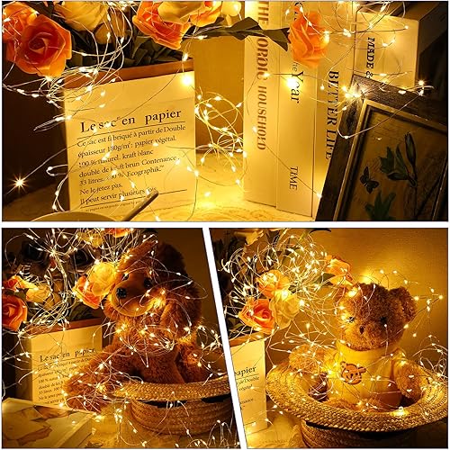 Miniatura 5 de Paquete de 9 luces de hadas de 882 pies con 2700 luces LED a pilas con control remoto, impermeable, luces de Navidad con temporizador, luces