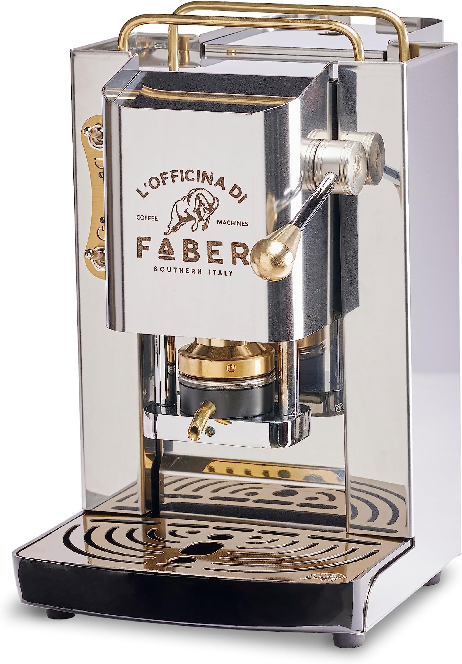 FABER COFFEE MACHINES | Pro Total Inox Deluxe Model | Espresso Coffee Machine ESE 44 mm | Adjustable Brass Press | Standard Solenoid Valve (BRASS)
