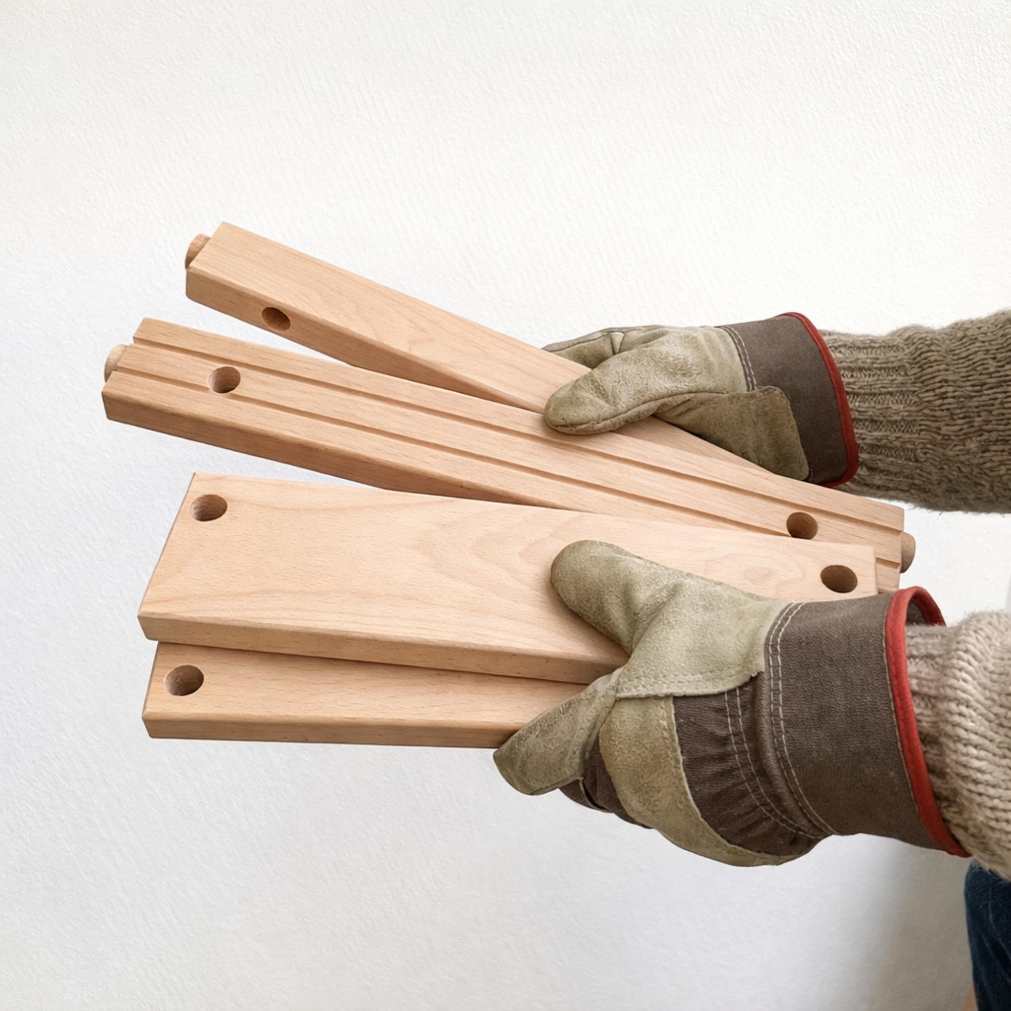 Caja de Leña de Haya 15 kg/Madera Seca Natural en Piezas Mecanizadas y Lijadas/Corte Uniforme/para Chimeneas, Barbacoas y Hornos/Sin Tratamientos