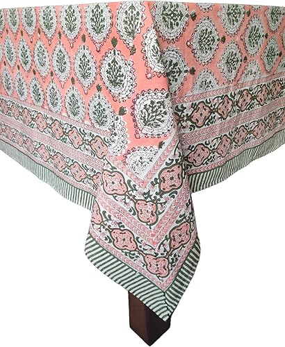 Miniatura 33 de ATOSII Amalfi - Mantel rectangular de otoño 100% algodón, bohemio, estampado a mano, para cocina, mesa de comedor, lino, decoración de otoño