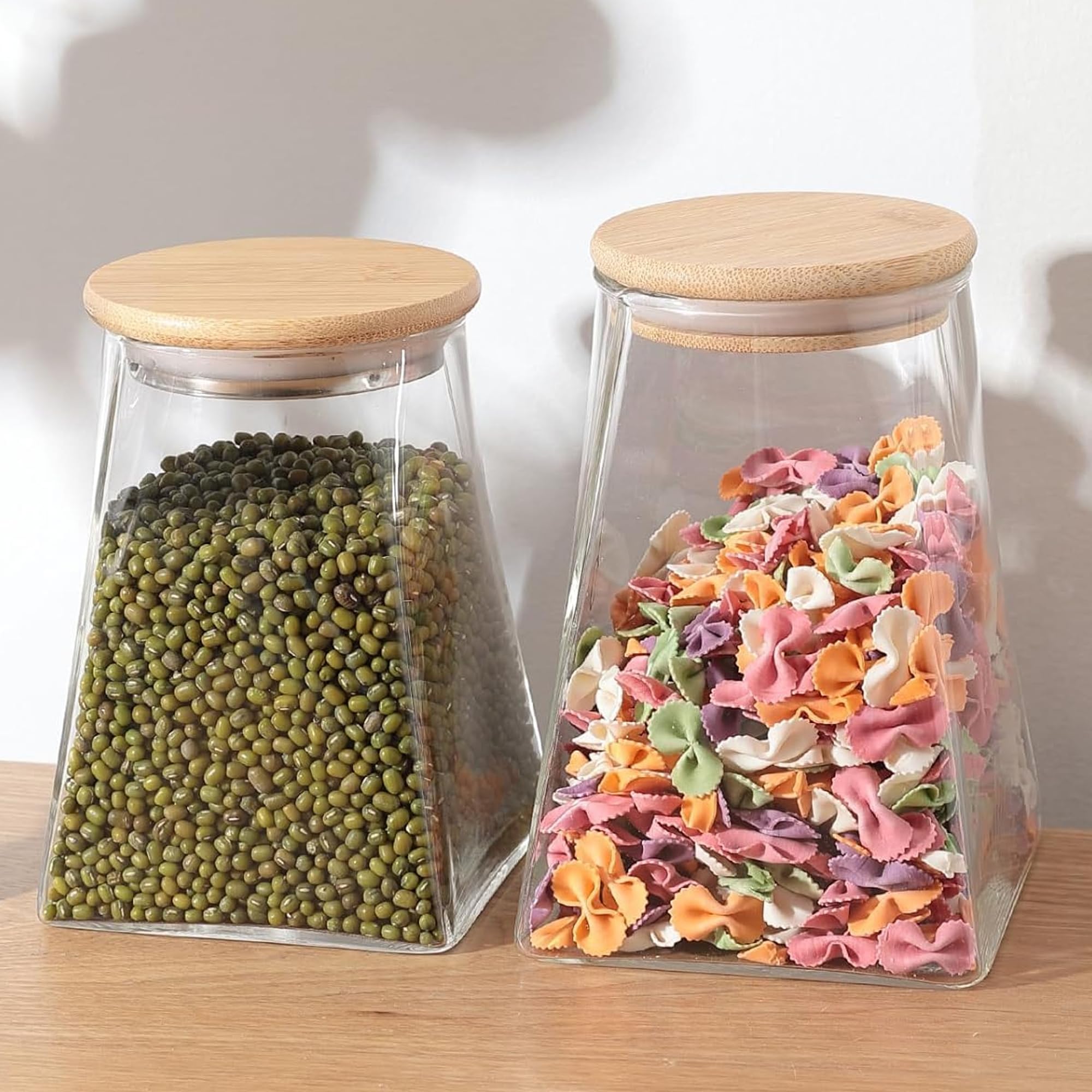 The Better Home Umai Borosilicate Glass Jar With Bamboo Lid|Kitchen Organizer Items And Storage|Multi-Utility,Leakproof,Airtight Storage Jar For Cookies,Snacks,Tea,Coffee,Sugar|Set Of 2(360Ml&560Ml) (B0CSG3WBHY) Amazon Price History, Amazon Price Tracker