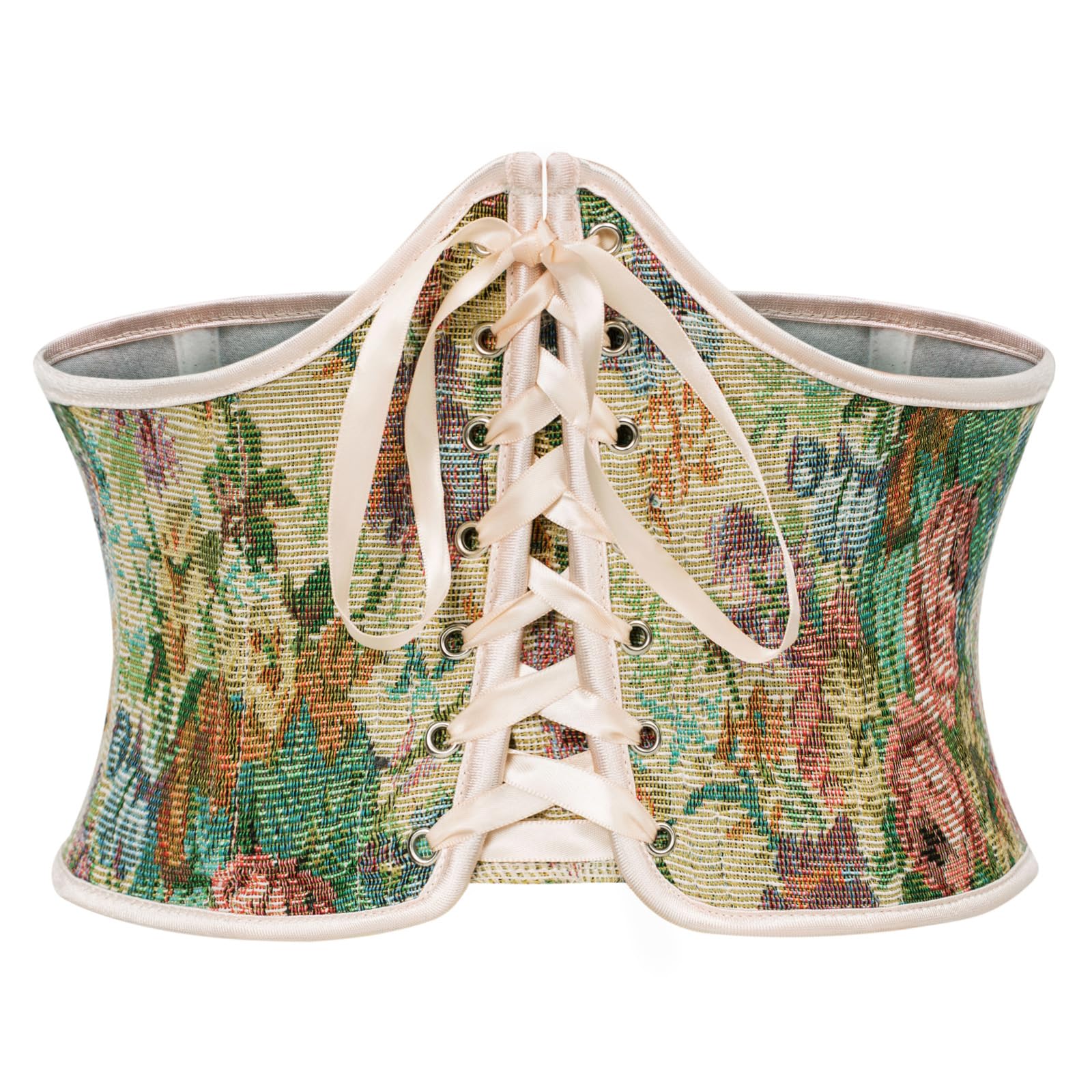 Scarlet Darkness Corset Belt for Women Renaissance Lace up Corset Floral Wide Waist Belts Apricot Floral Size 8