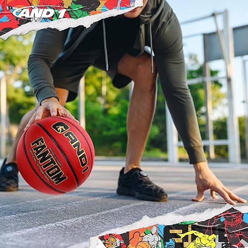 Miniatura 12 de AND1 Fantom Rubber Basketball: Official Regulation Size 7 (29.5 inches) Streetball - Deep Channel Construction, Made for Indoor Outdoor