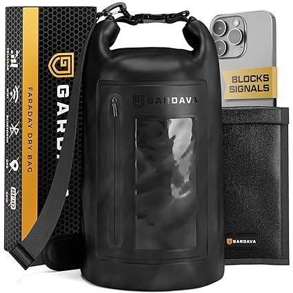 Faraday Bag, Military Grade Shield Bag, Waterproof EMP Cage, Dry Bag for Laptops & Phones