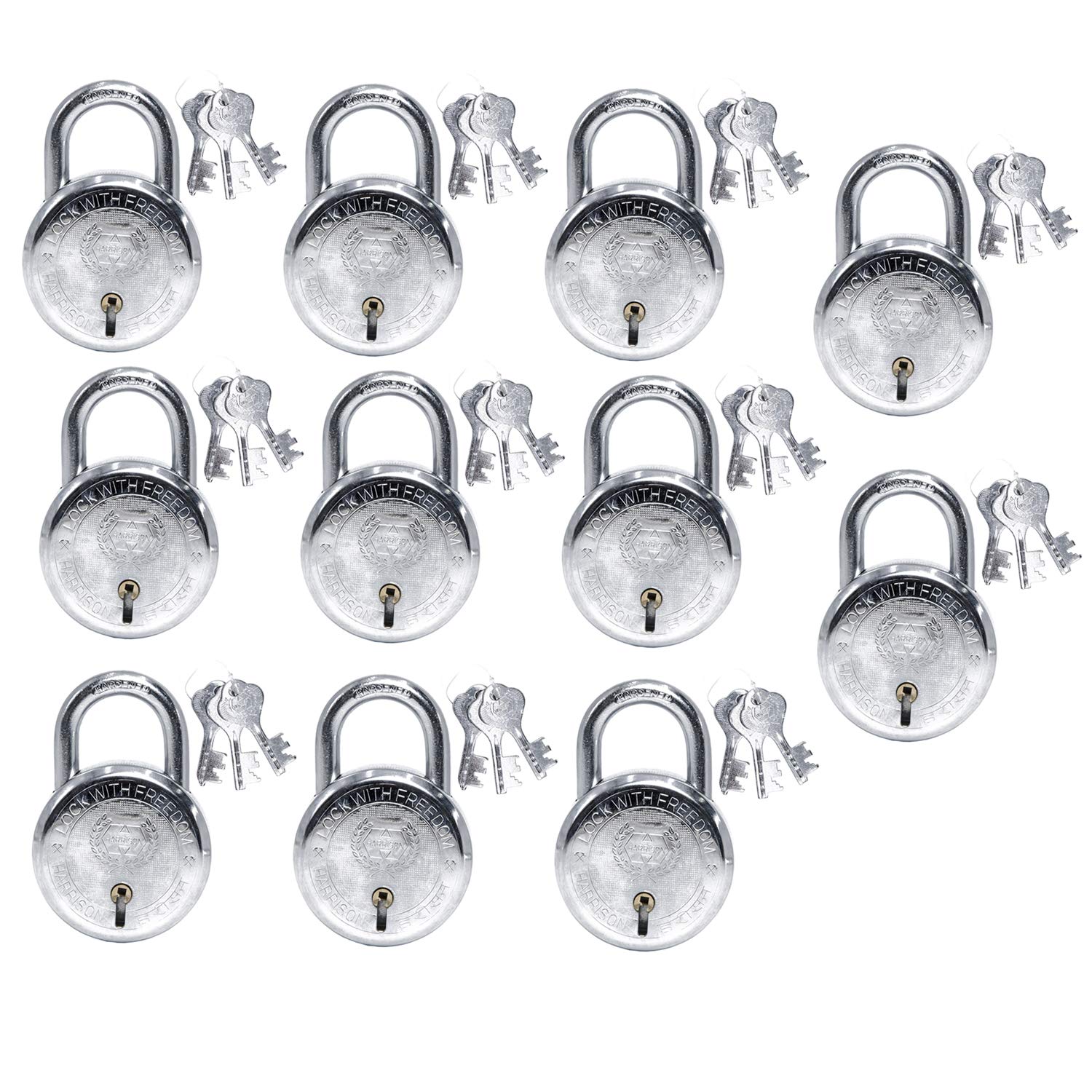 Harrison T-26 LITE/BCP-0532_PK 2 Steel 5 Levers Padlock with 3 Keys (Pack of 2), Silver — Amazon image 11