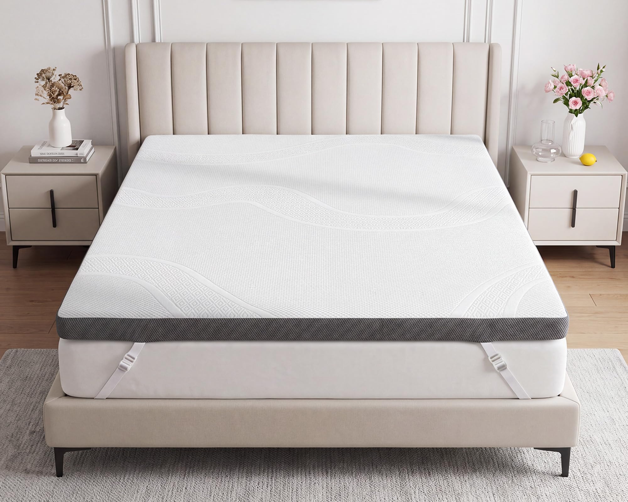 Ultra Firm Mattress Topper Double Bed 5 cm Mattress for Back Pain Relief