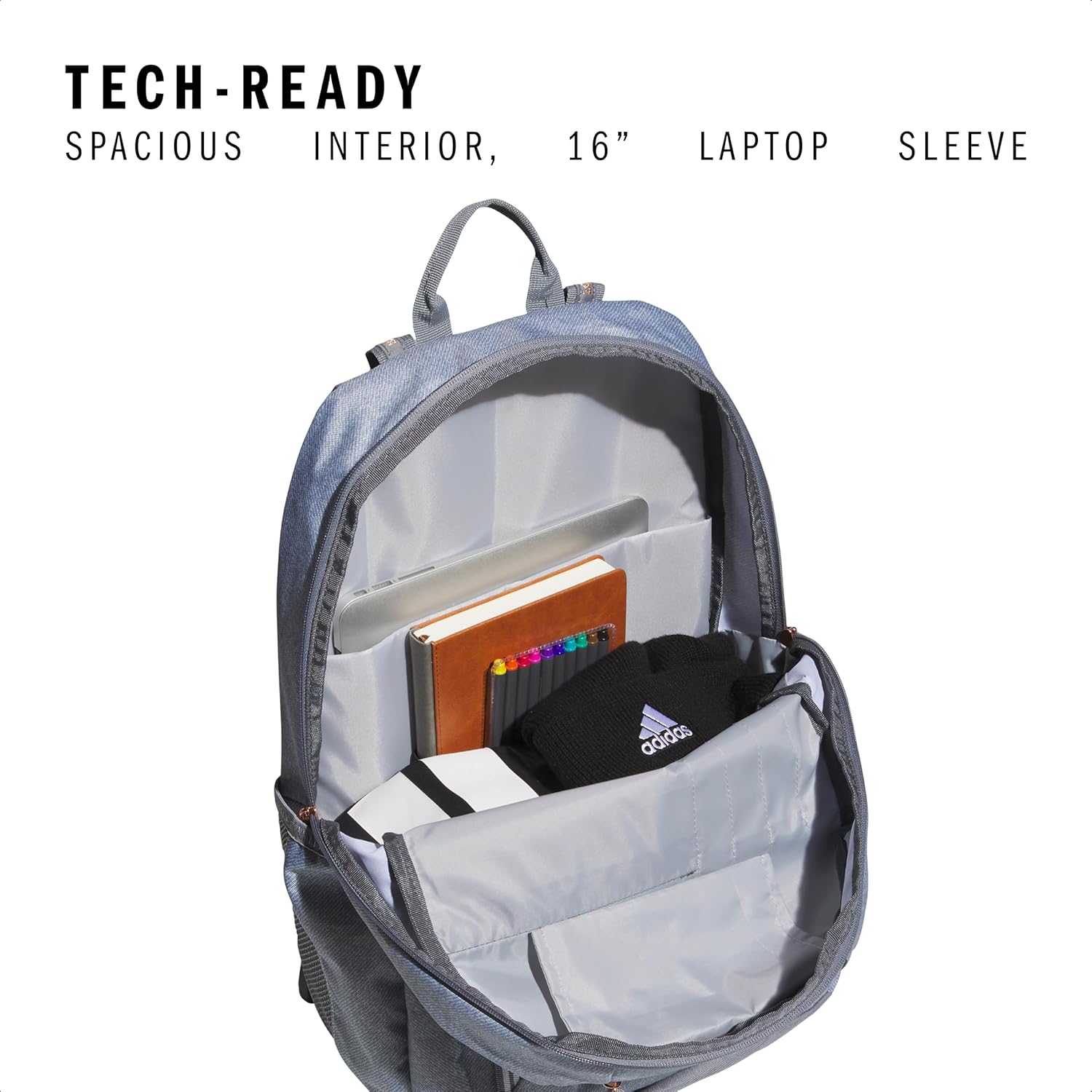 adidas Excel Backpack for Men & Women – Durable Large Athletic Laptop Bag - Image 2