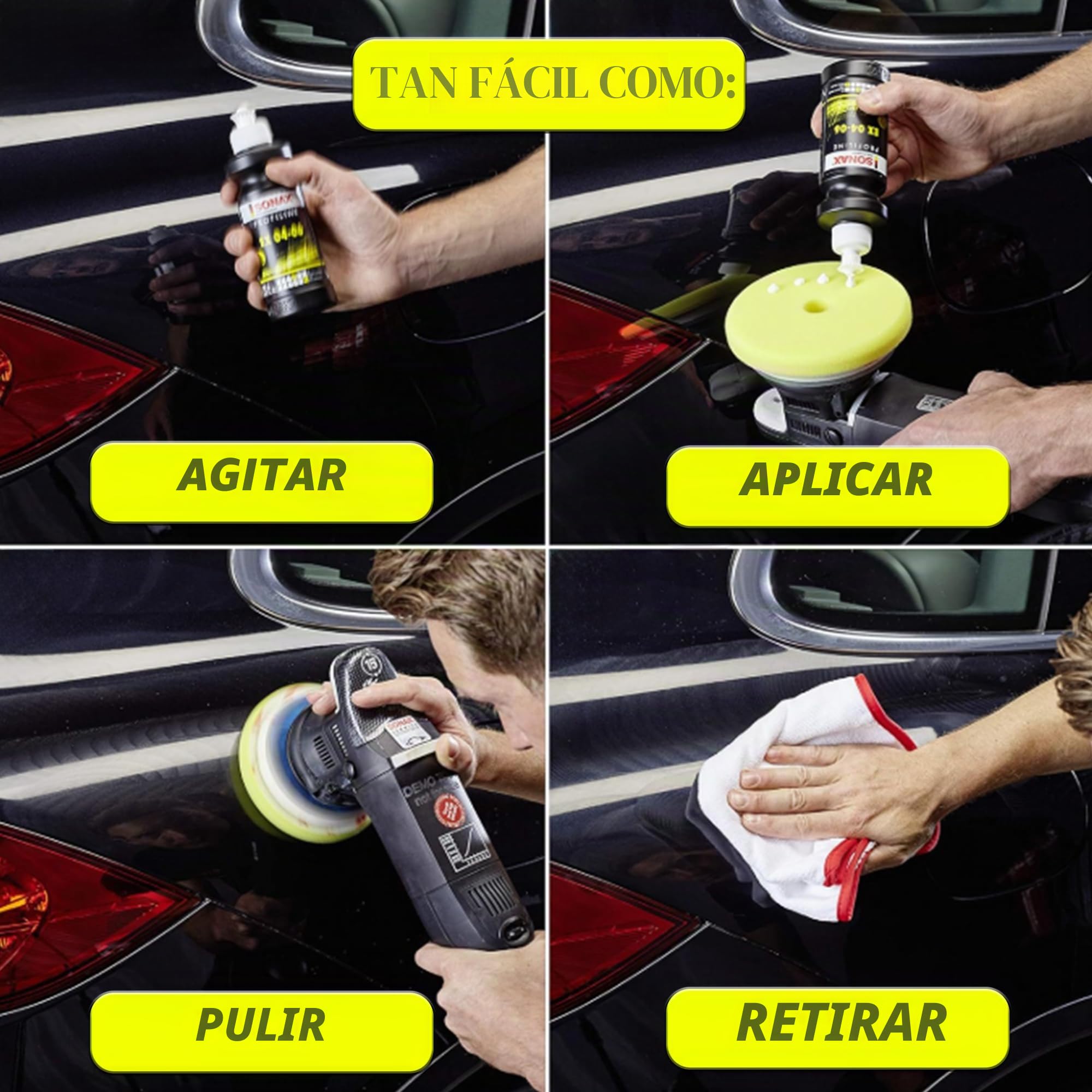SONAX PROFILINE Ex 04-06 (1 litro) - Eliminación óptima de arañazos, produce un brillo perfecto. Pulidor ideal para quitar puntas de superficies recién pintadas | No. de artículo 02423000