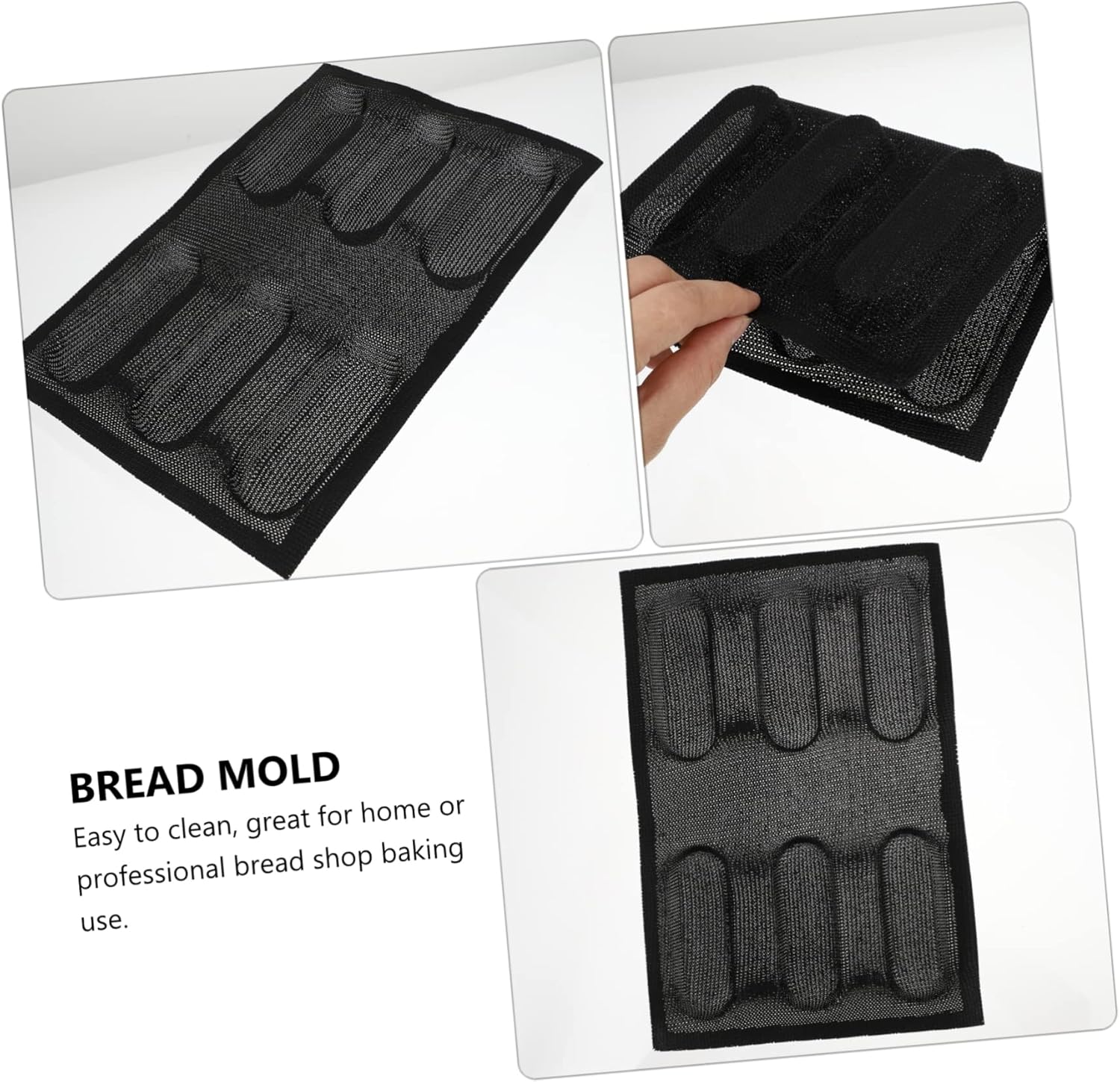 DECHOUS 3 Pcs Non-stick U-shape Bread Mold Baking Tool Smooth Edges Ideal for Kitchen Restaurant